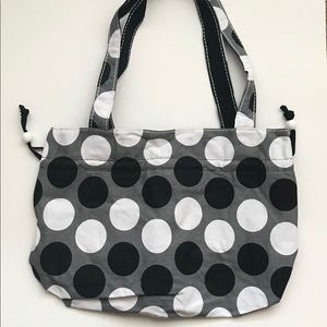Thirty-One Boardwalk Bag black and white dot
